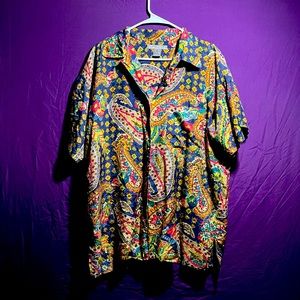 Silk patterned button up